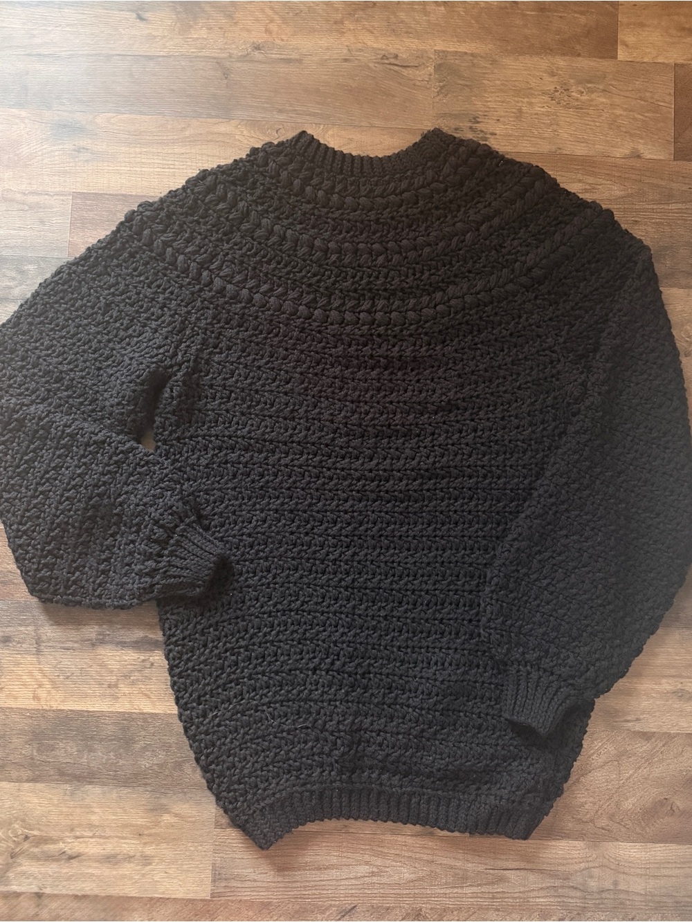 Handmade Chunky Crewneck Sweater in Black